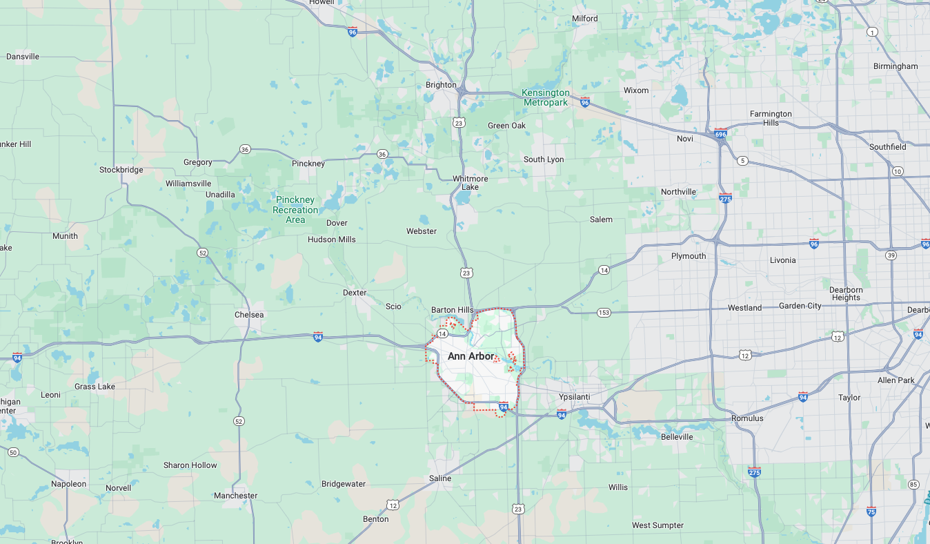 surrounding areas map